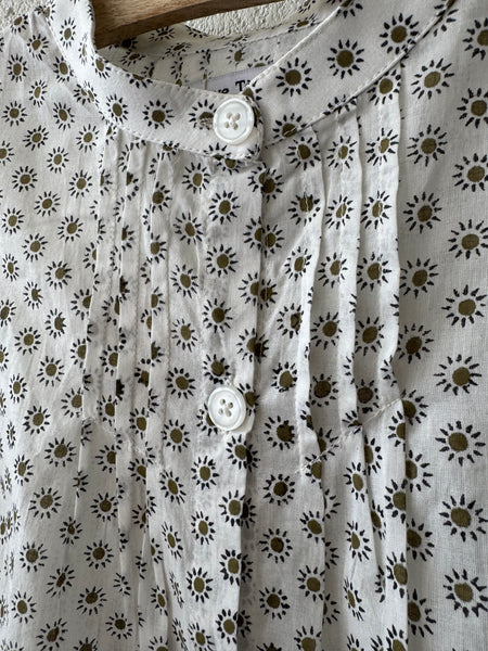 Mandarin Collar Top - Signet Olive