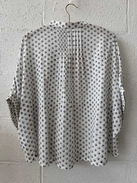 Mandarin Collar Top - Signet Olive