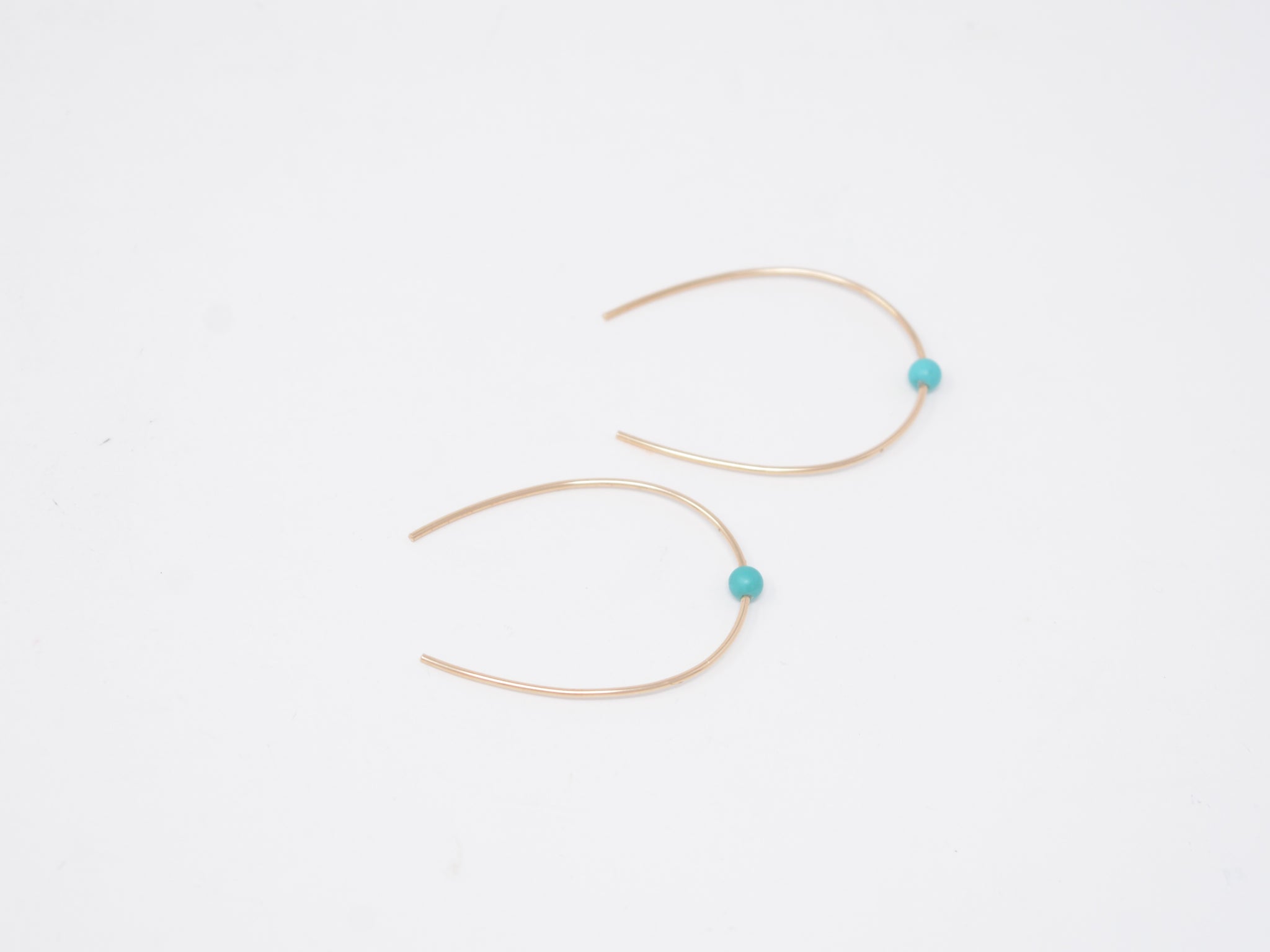 Oval Turquoise Threader Earrings