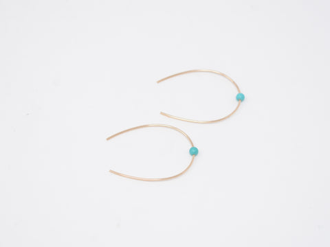 Oval Turquoise Threader Earrings