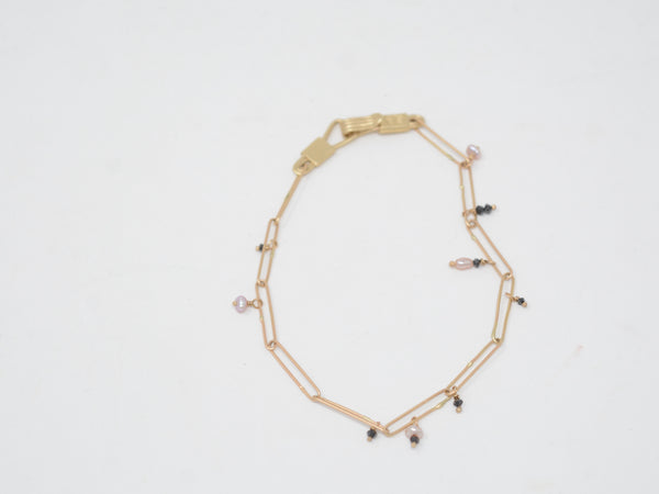 Pearl and Black Diamond Abacus Bracelet