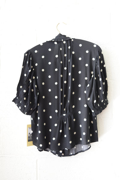 Gemma Blouse - Black Polka dots