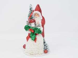 Red Glitter Santa with Bag