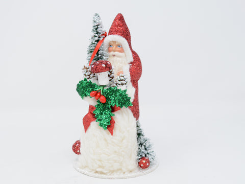 Red Glitter Santa with Bag