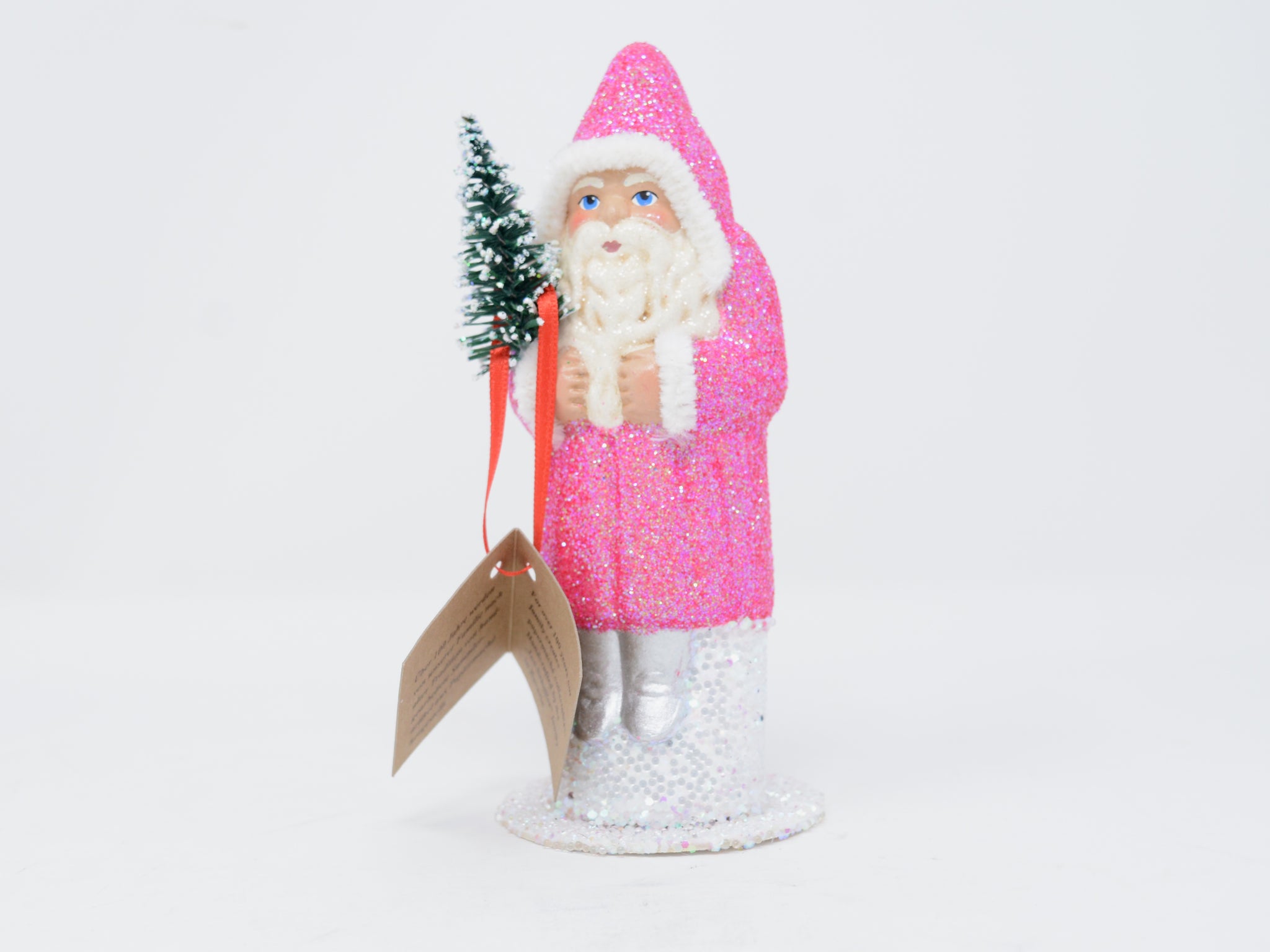 Bright Pink Glitter Santa