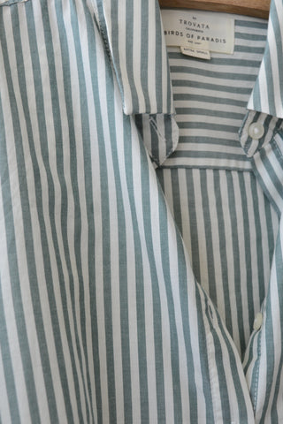 Blake Oversized Shirt - Green Stripe