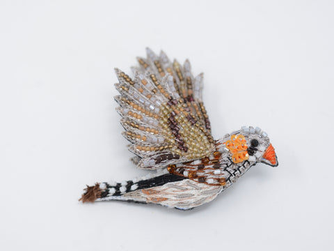 Zebra Finch Brooch