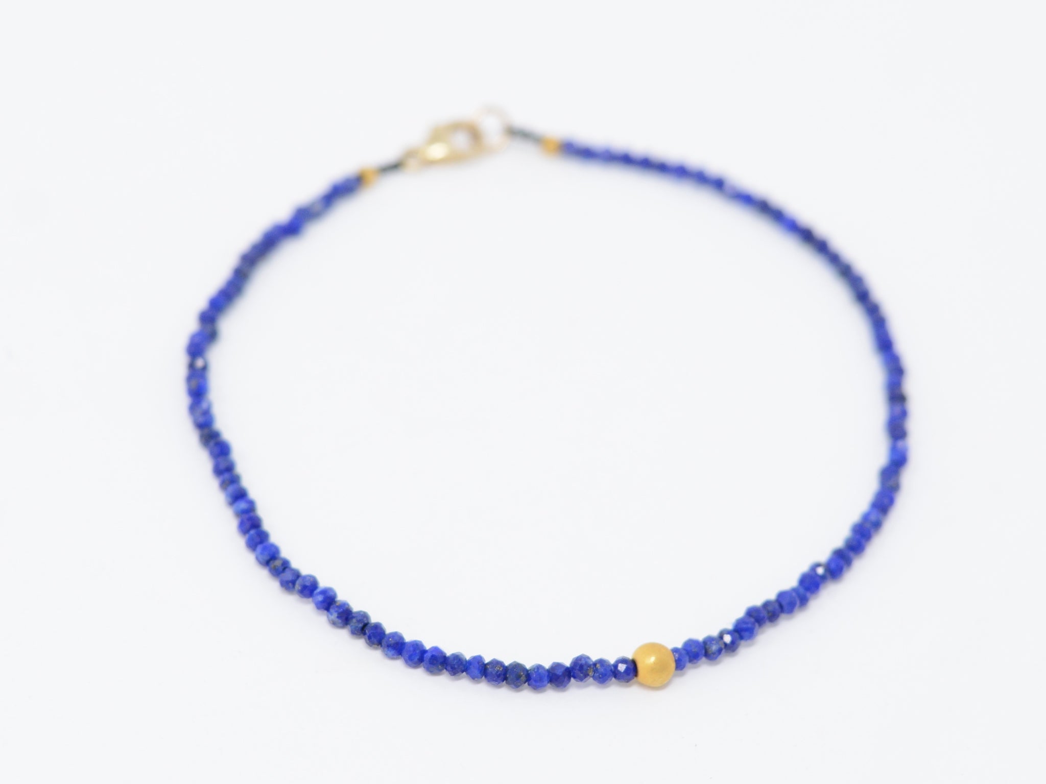 Lapis + 18 Beaded Bracelet
