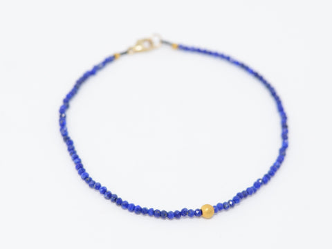 Lapis + 18 Beaded Bracelet