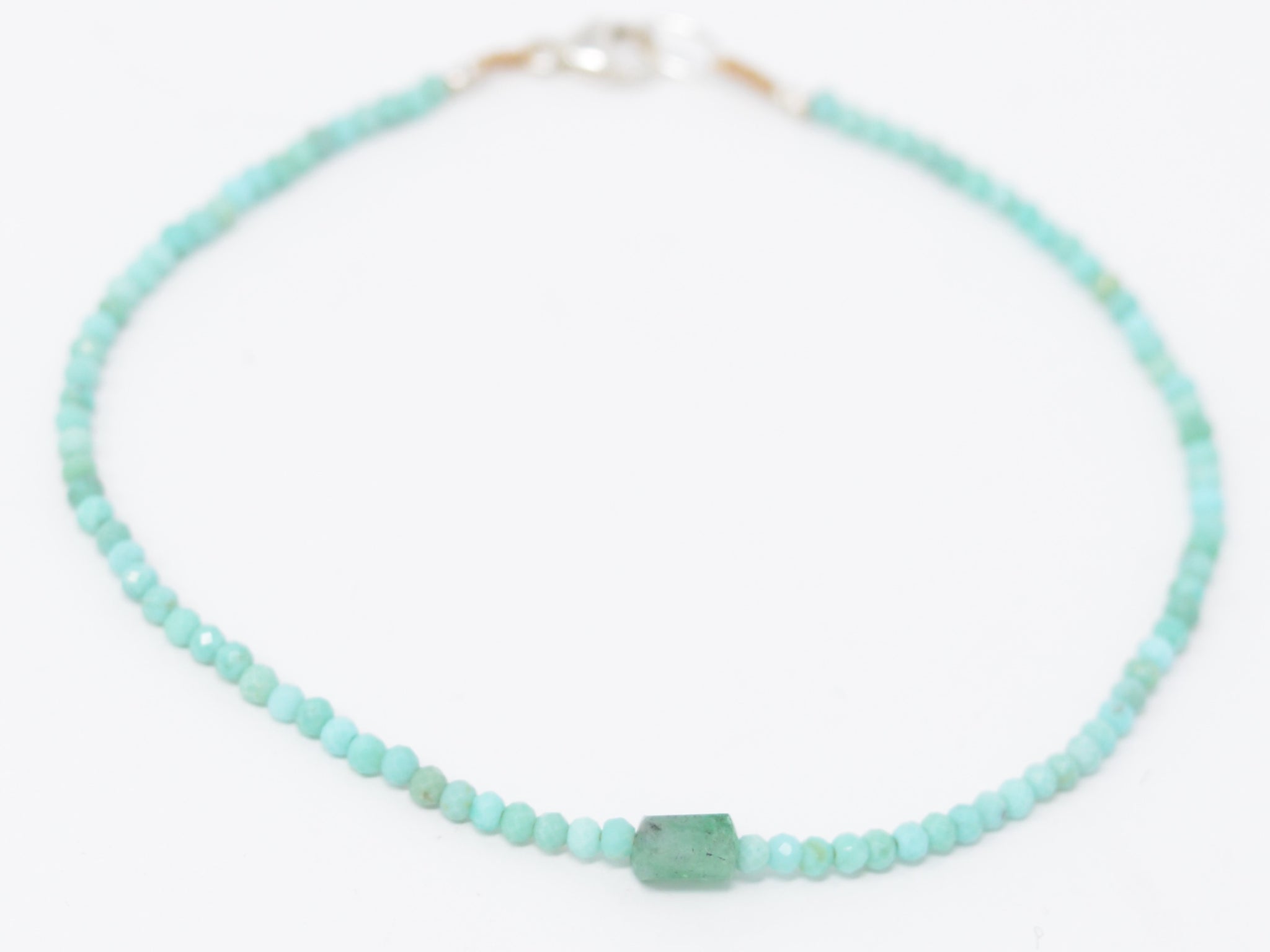 Turquoise + Emerald Beaded Bracelet