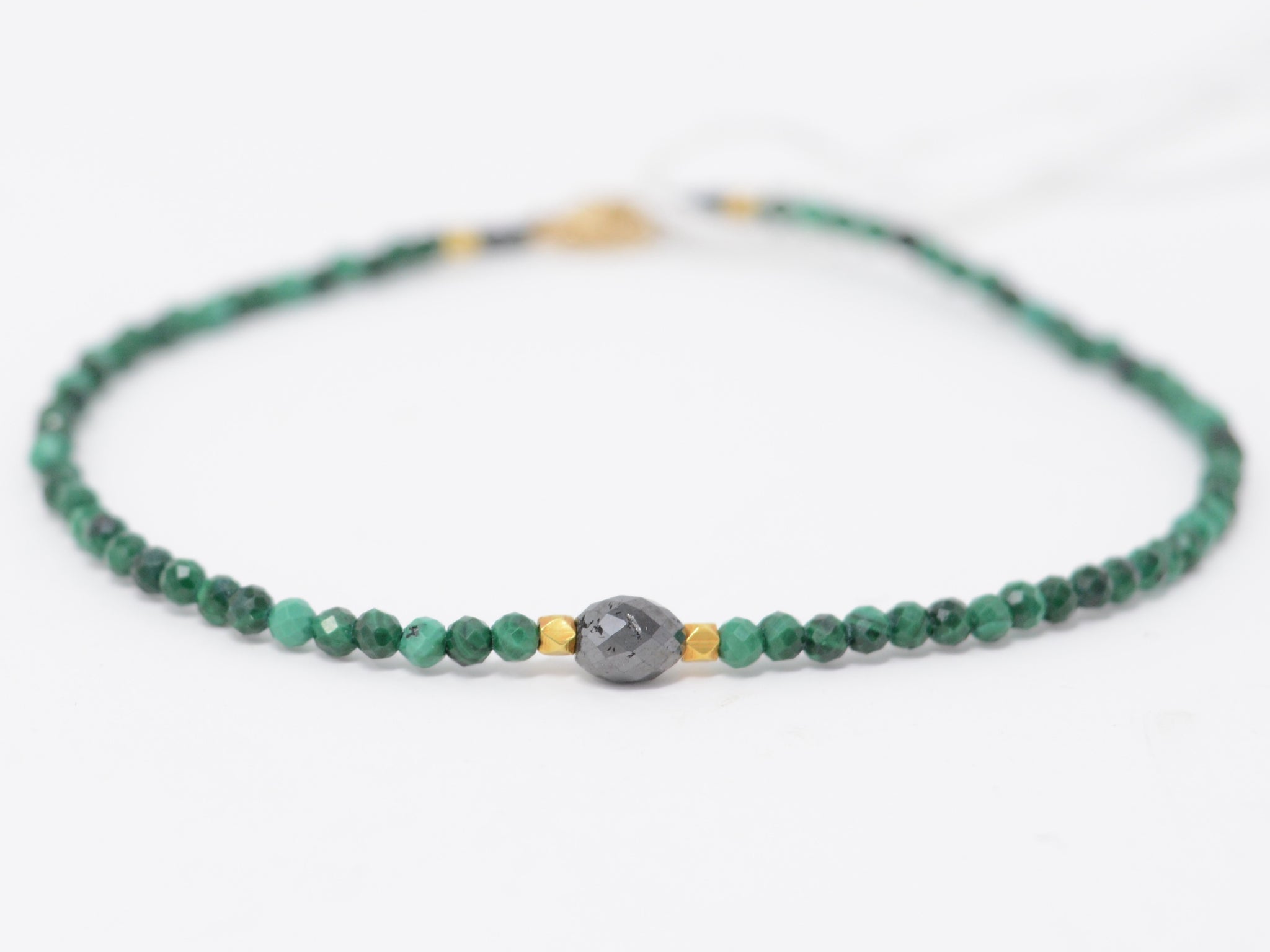 Malachite + Black Diamond Bead