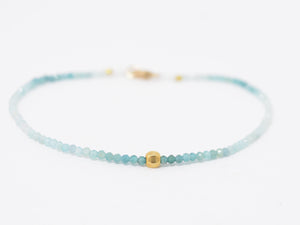 Grandidierite + 18K Beaded Bracelet
