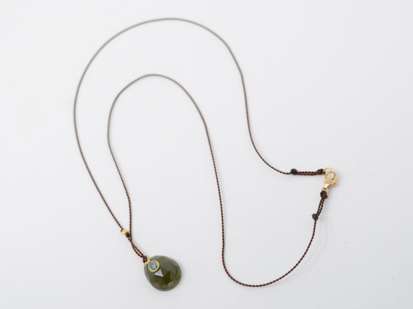 Tourmaline + Sapphire/18K Pendant Necklace