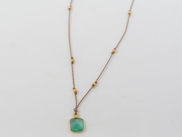 Emerald + 18K Pendant Necklace