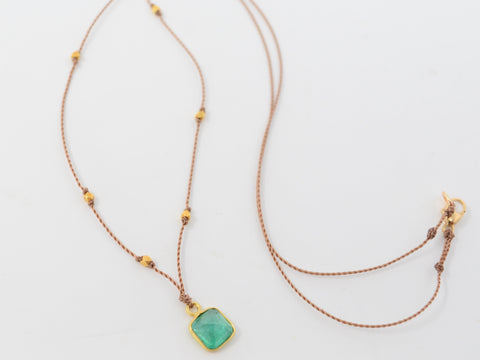 Emerald + 18K Pendant Necklace
