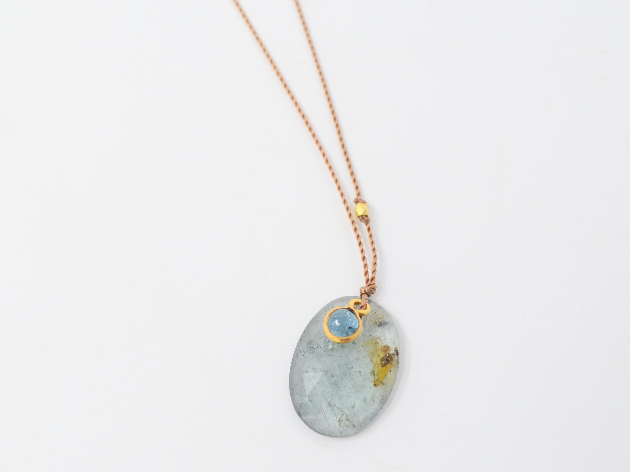 Aquamarine + Aquamarine/18K Pendant Necklace
