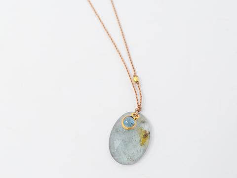 Aquamarine + Aquamarine/18K Pendant Necklace