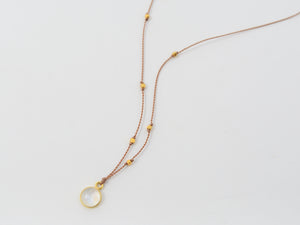 Rainbow Moonstone + 18K Pendant Necklace