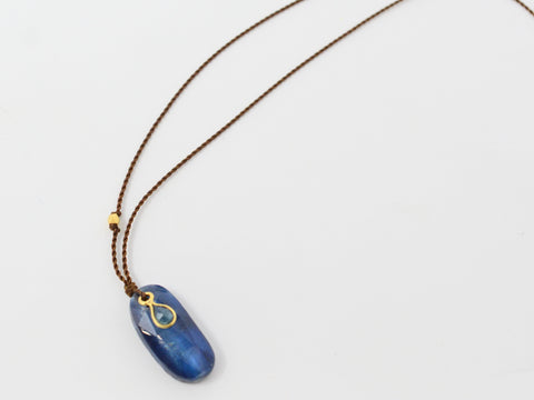 Kyanite + Sapphire/18K Pendant Necklace