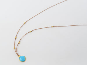 Sleeping Beauty Turquoise + 18K Pendant Necklace