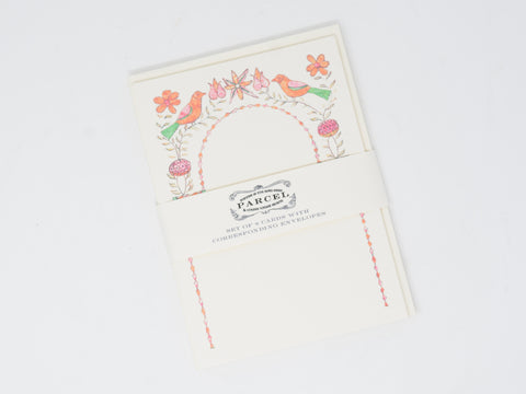 Folk Art Bird Frame Notecards