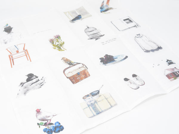 Linen Handkerchief - Living with Birds