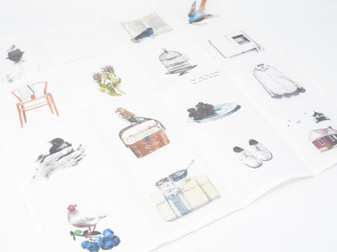 Linen Handkerchief - Living with Birds