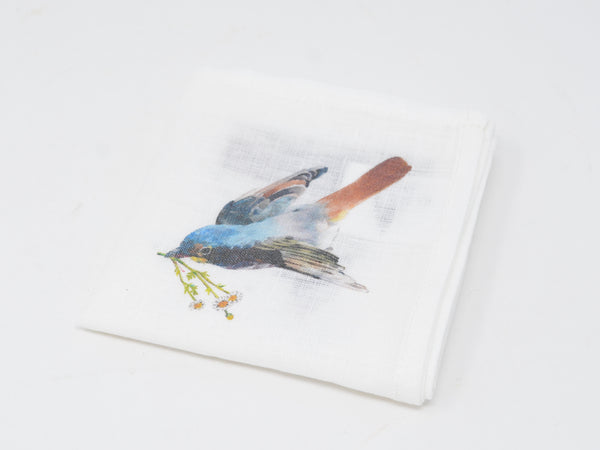 Linen Handkerchief - Living with Birds