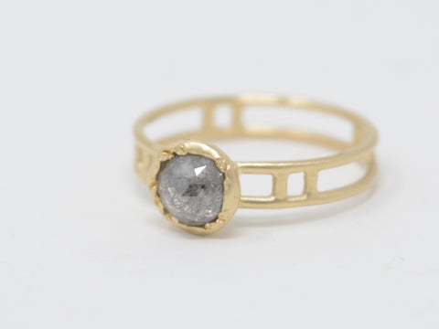 Salt & Pepper Diamond Double Band Ring