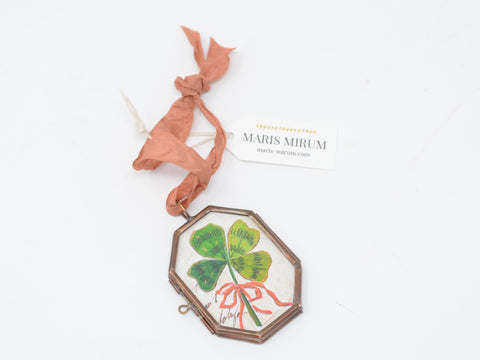 Clover with Bow Locket Ornament