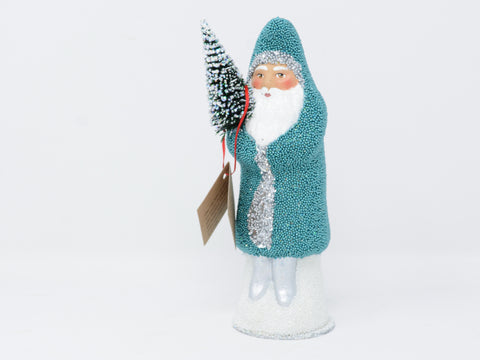 Petrol Blue Beaded Santa