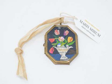 Tulips in Urn Locket Ornament