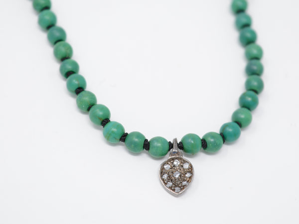 Moss Green Turquoise with Pave Diamond