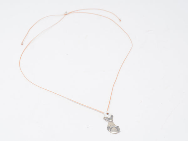 Silver Heart in Hand Milagro Necklace