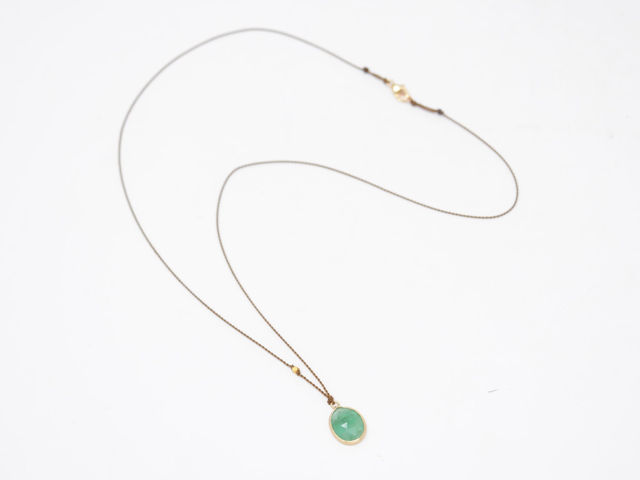 Emerald + 14K Necklace