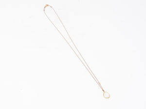 White Calcedony + 18K Necklace