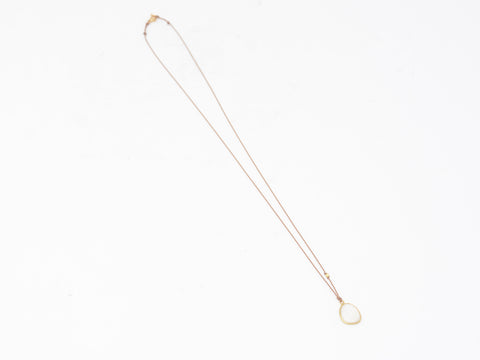 White Calcedony + 18K Necklace