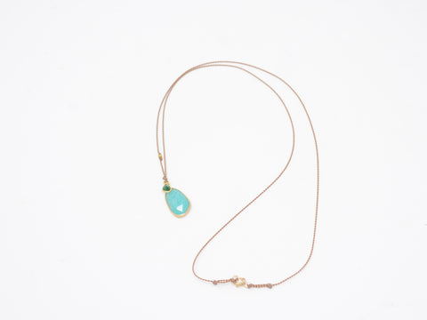 Amazonite + Emerald Necklace