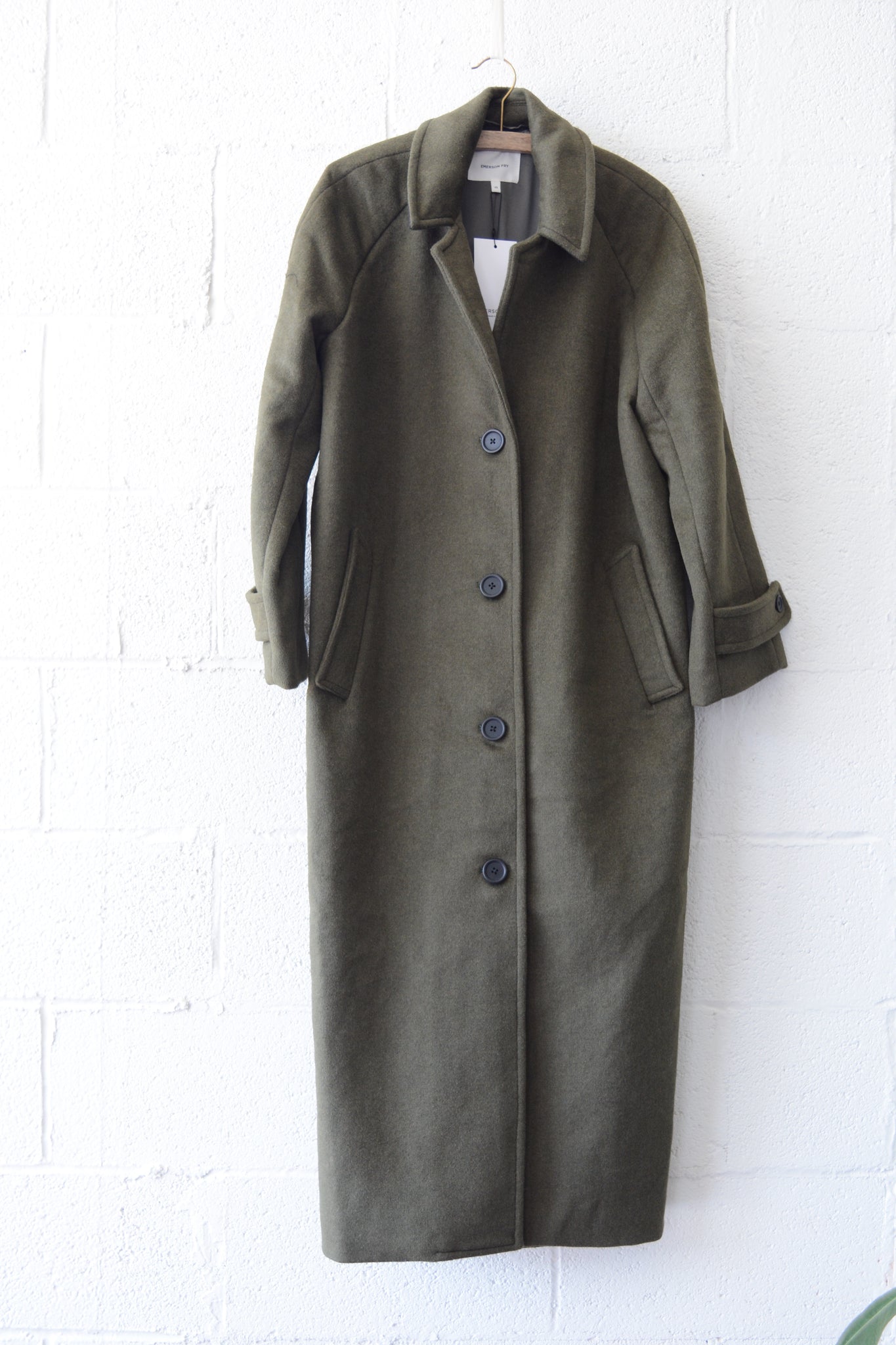 Maxi Overcoat - Army Wool