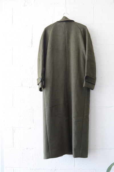 Maxi Overcoat - Army Wool