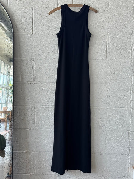 Racerback Tank Maxi Dress - Onyx Rib