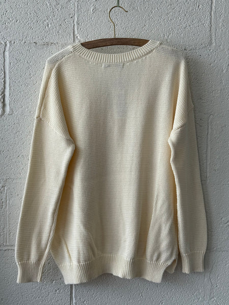 Carolyn V-Neck Sweater - Ivory Organic