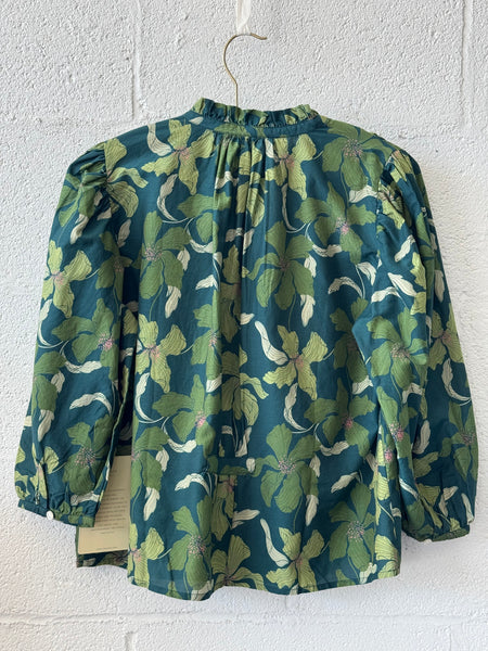 Orly Blouse in Green Canopy