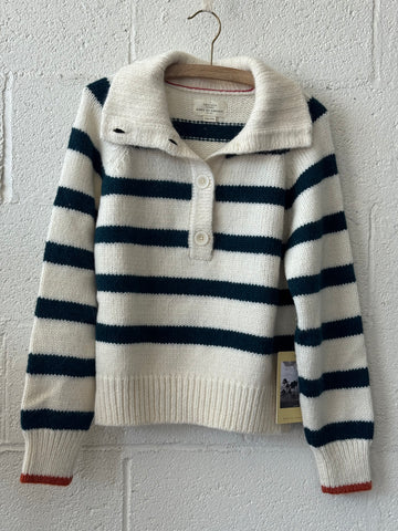 Juneau Sweater in Teal Stripe