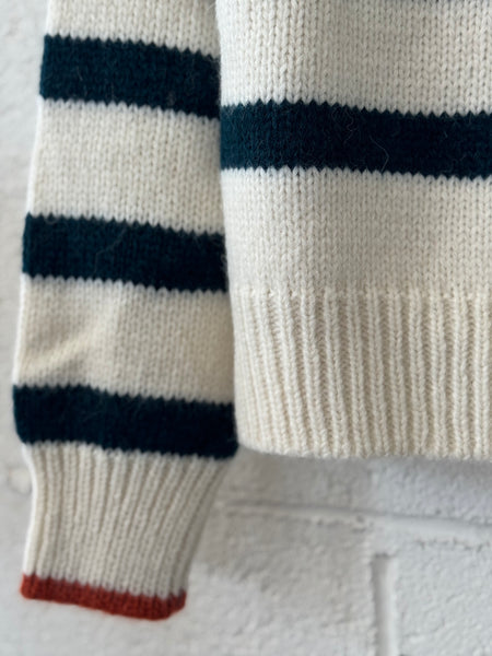 Juneau Sweater in Teal Stripe