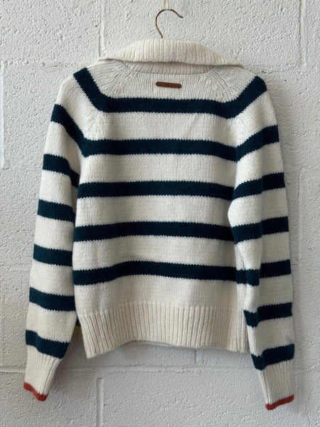 Juneau Sweater in Teal Stripe