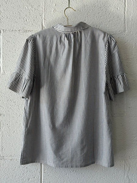 Lena Blouse - Navy Sripe