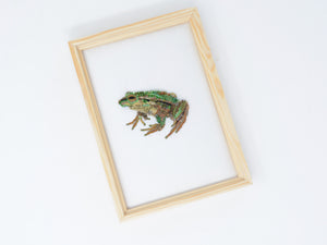 Green Frog Beaded Art