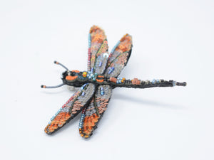 Orange Dragonfly Brooch