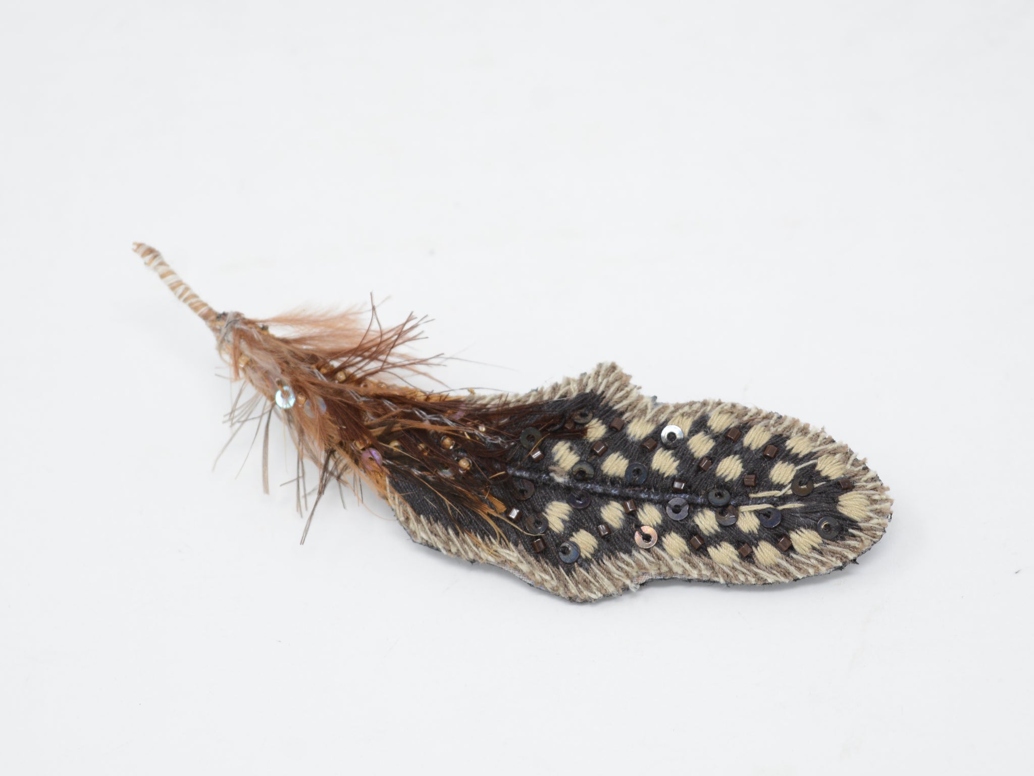 Guinea Feather Brooch